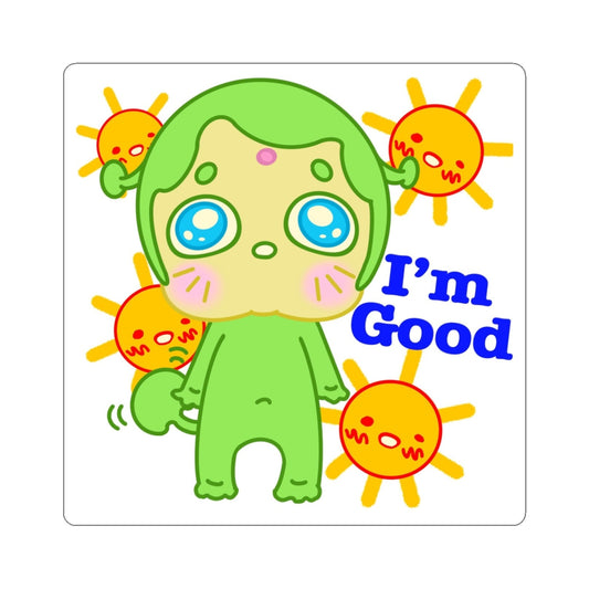 Happy Alien Sticker – Narak IM GOOD | Kawaii Space Vinyl Decal