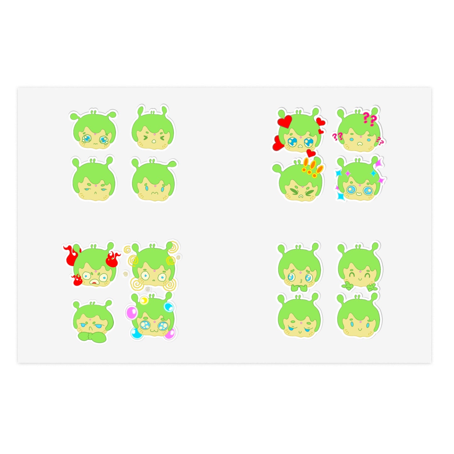 Cute Narak Alien Emoji Sticker Sheets