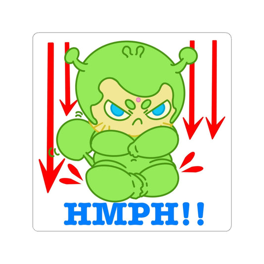 Irritated Alien Sticker – Narak HMPH! | Kawaii Space Vinyl Decal