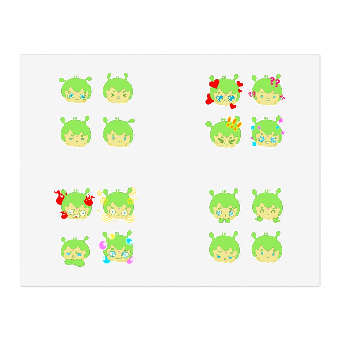 Cute Narak Alien Emoji Sticker Sheets