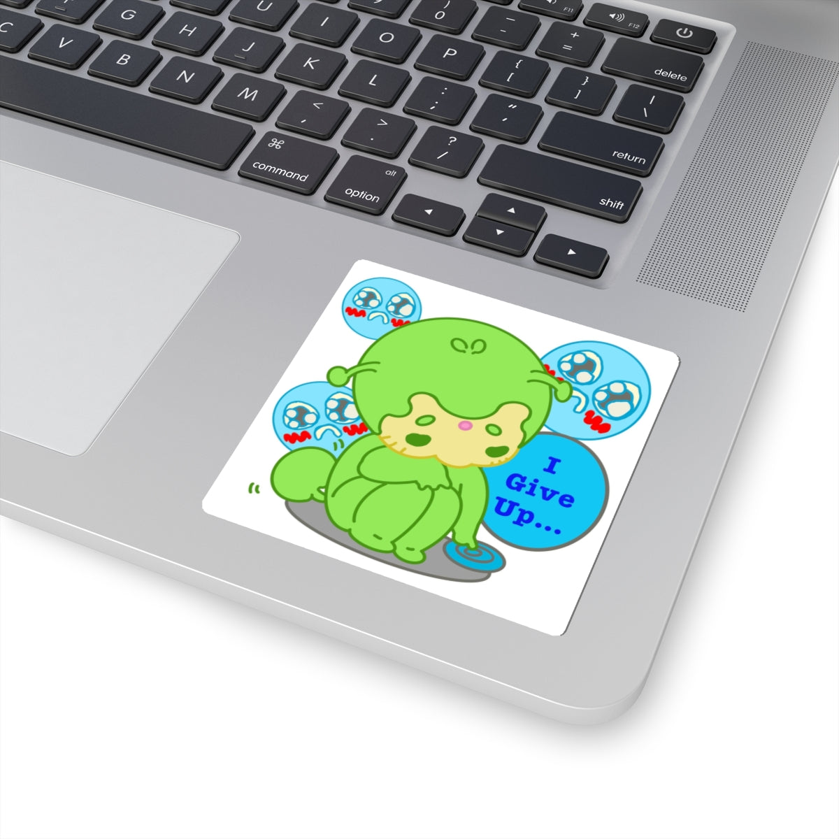 Sad Alien Sticker – Narak I GIVE UP! | Kawaii Space Vinyl Decal