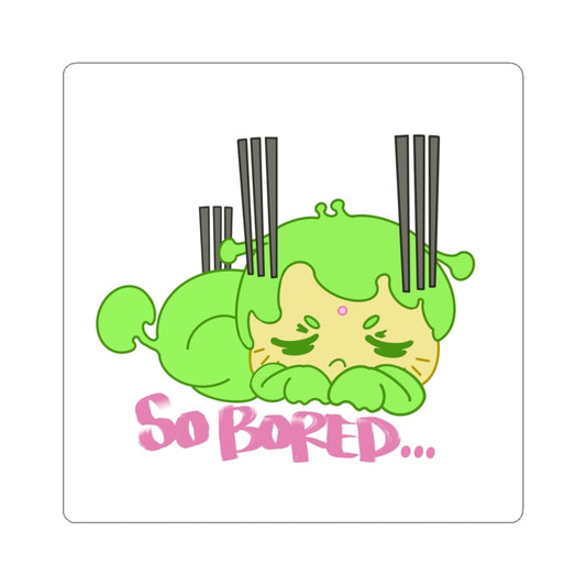Indifferent Alien Sticker – Narak SO BORED | Kawaii Space Vinyl Decal
