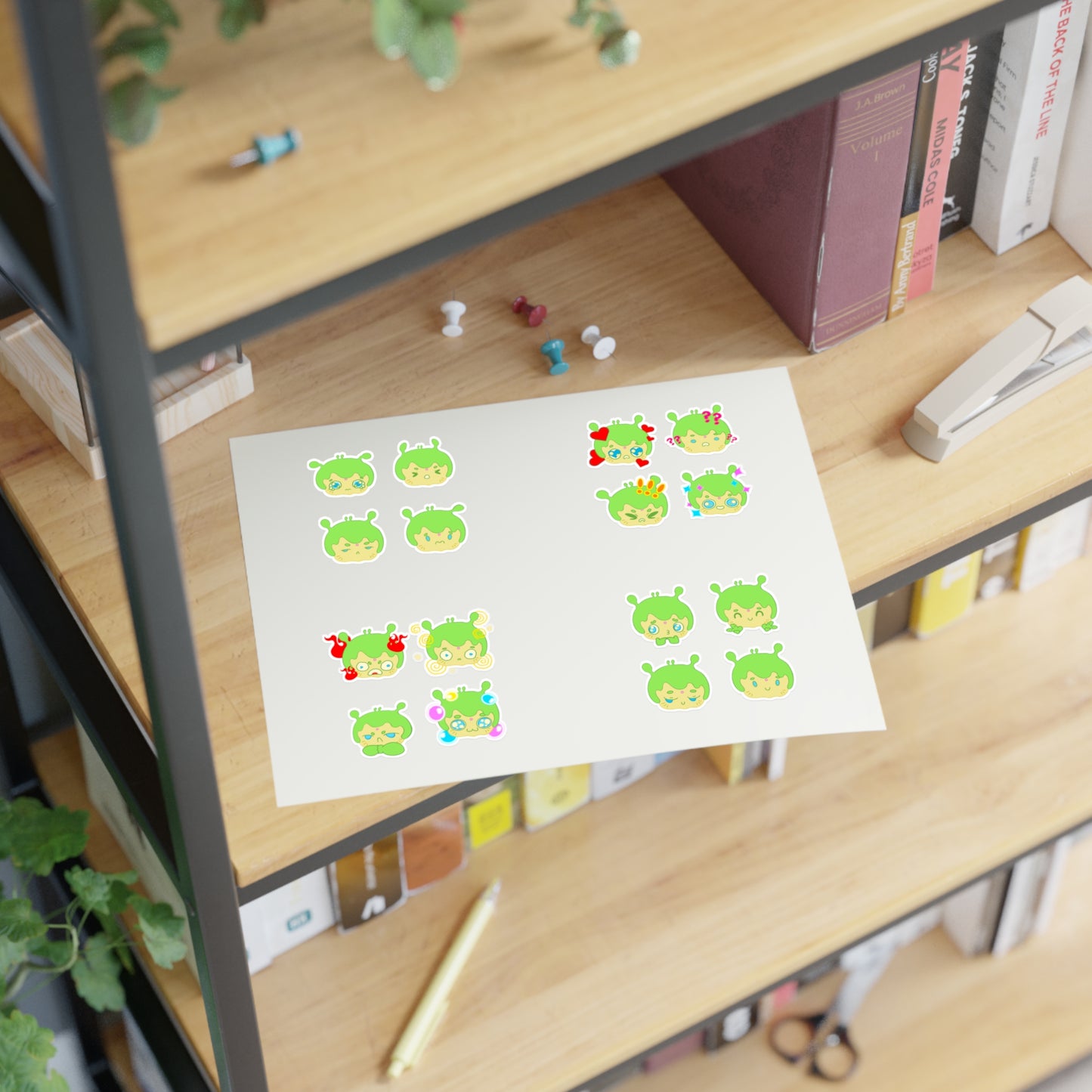 Cute Narak Alien Emoji Sticker Sheets