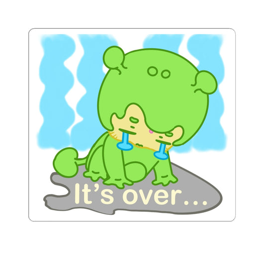 Despondent Alien Sticker – Narak IT'S OVER... | Kawaii Space Vinyl Decal