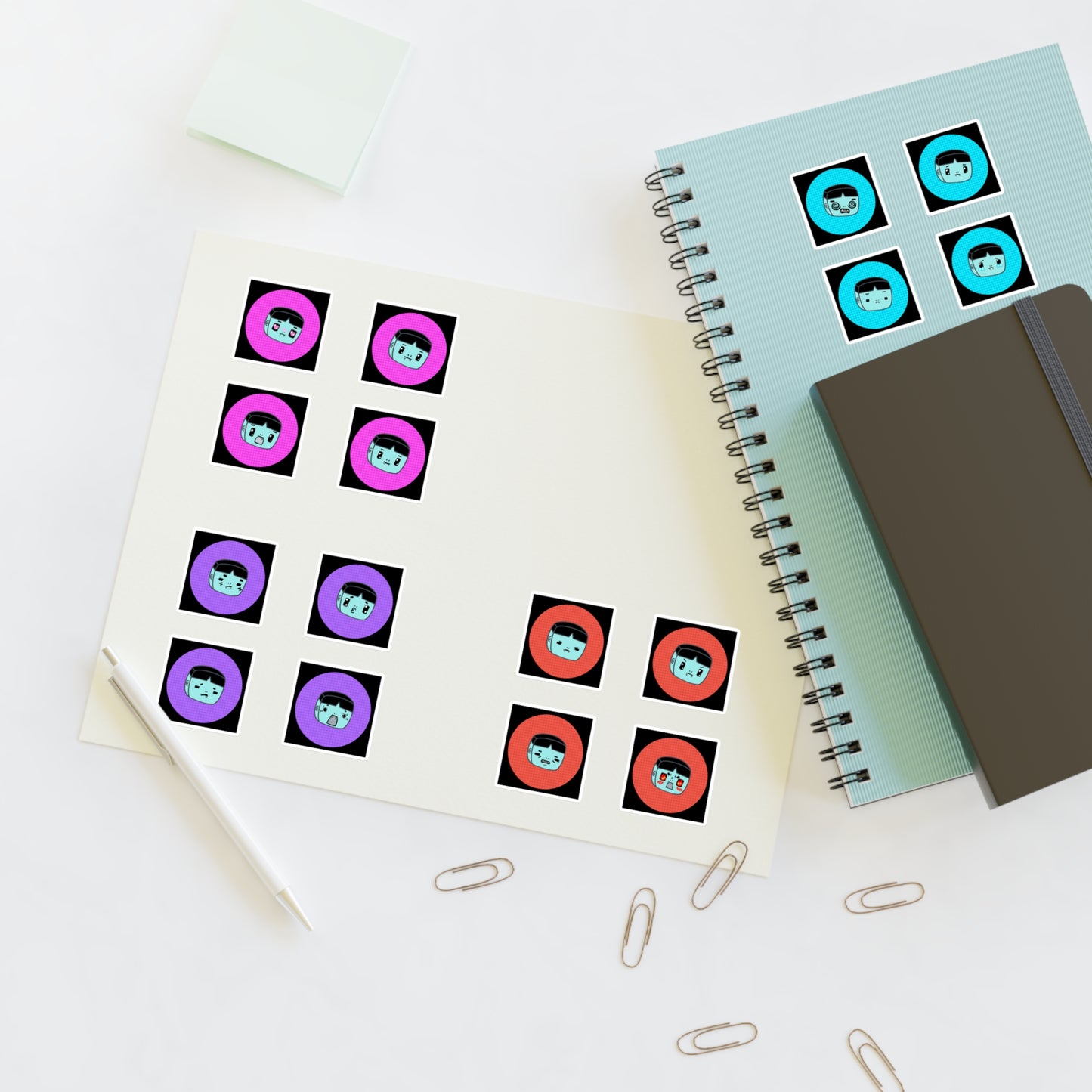M.O.M. Alien of Corpo World - Cute Emoticon Sticker Sheets