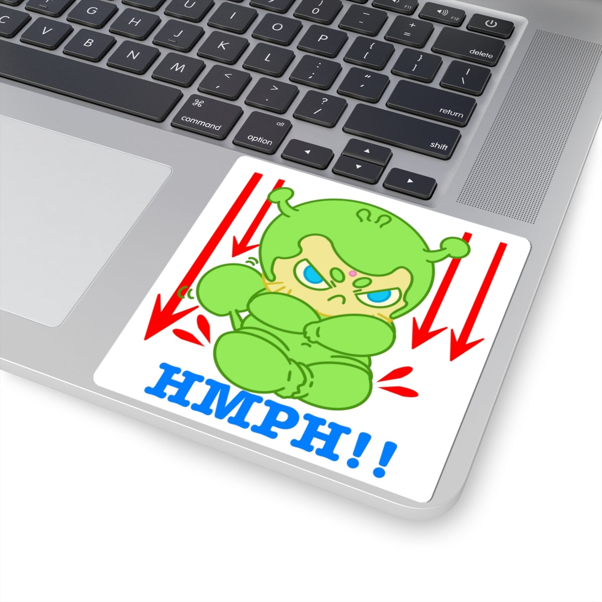 Irritated Alien Sticker – Narak HMPH! | Kawaii Space Vinyl Decal
