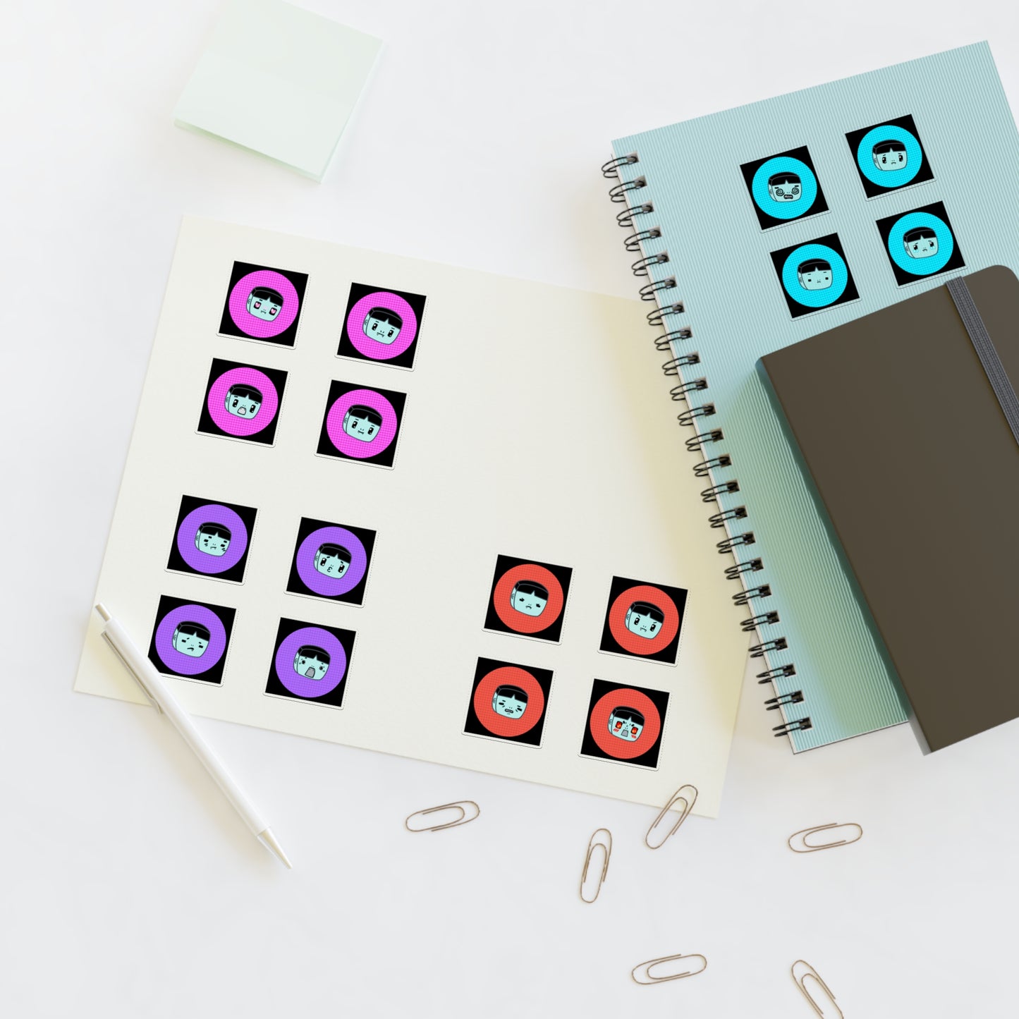 M.O.M. Alien of Corpo World - Cute Emoticon Sticker Sheets