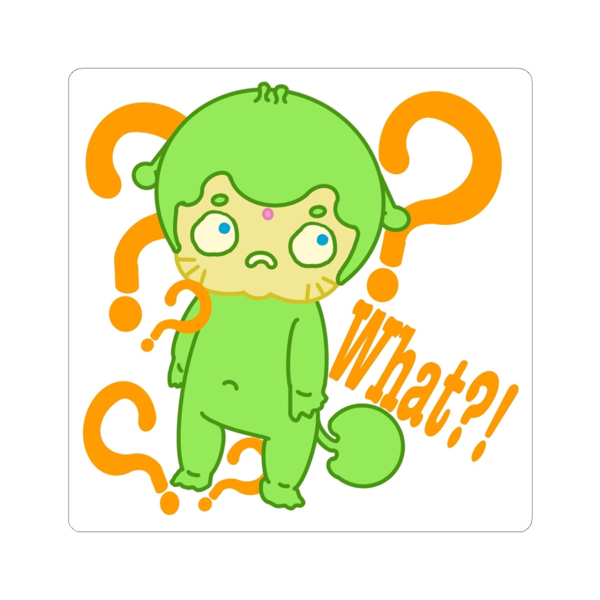 Puzzled Alien Sticker – Narak What?! | Kawaii Space Vinyl Decal