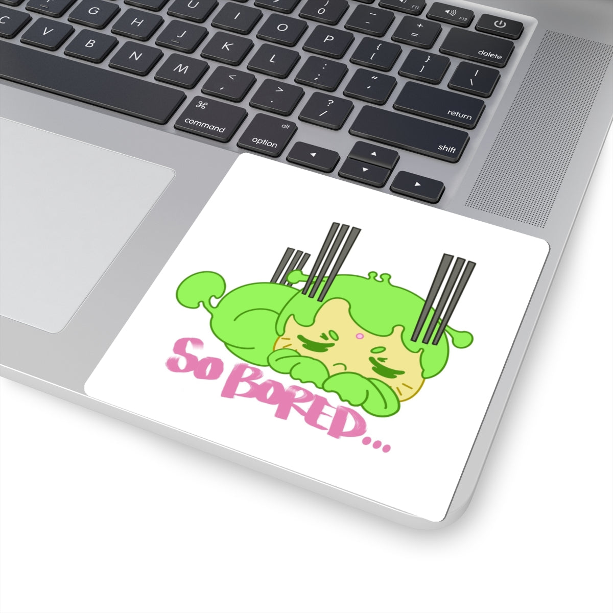Indifferent Alien Sticker – Narak SO BORED | Kawaii Space Vinyl Decal