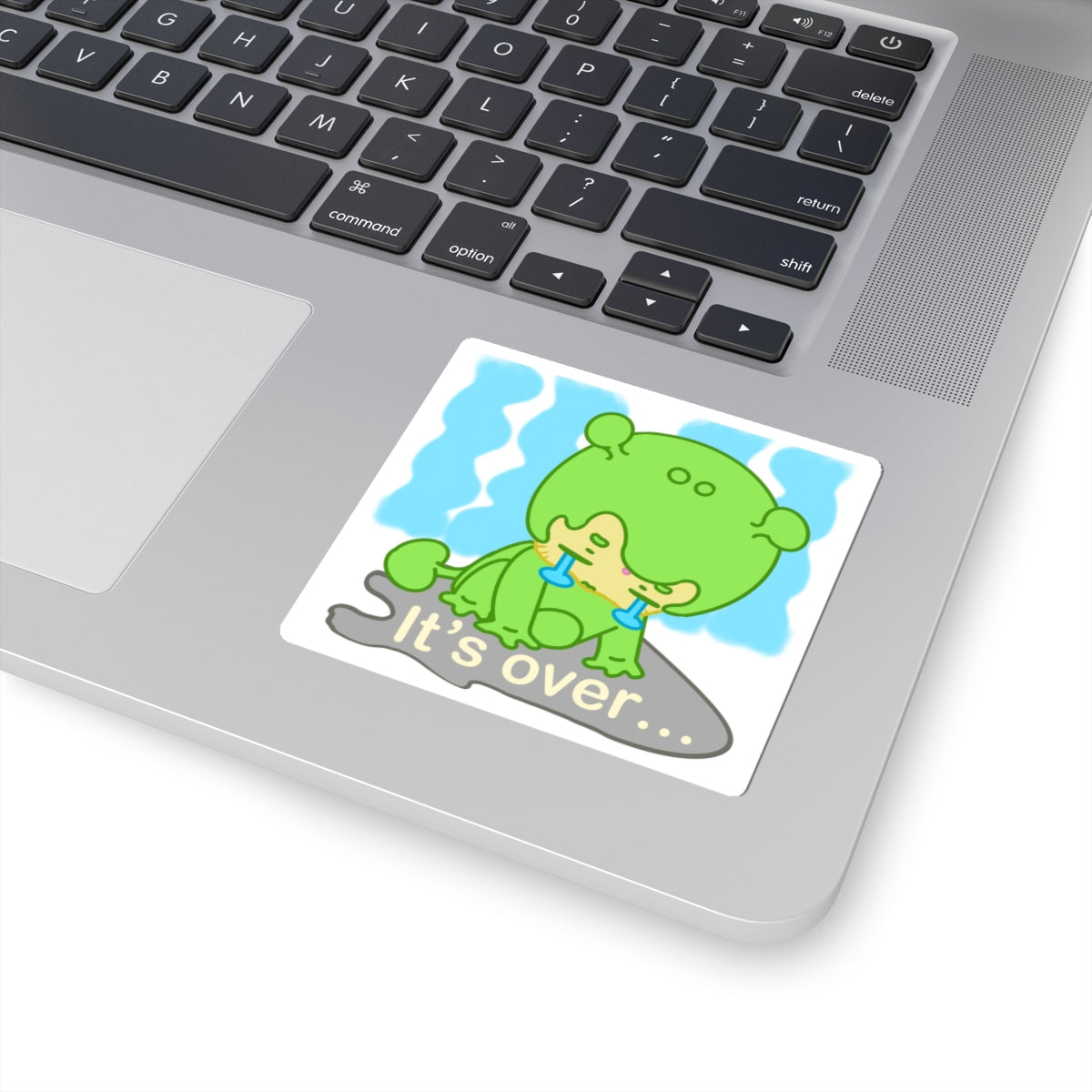 Despondent Alien Sticker – Narak IT'S OVER... | Kawaii Space Vinyl Decal