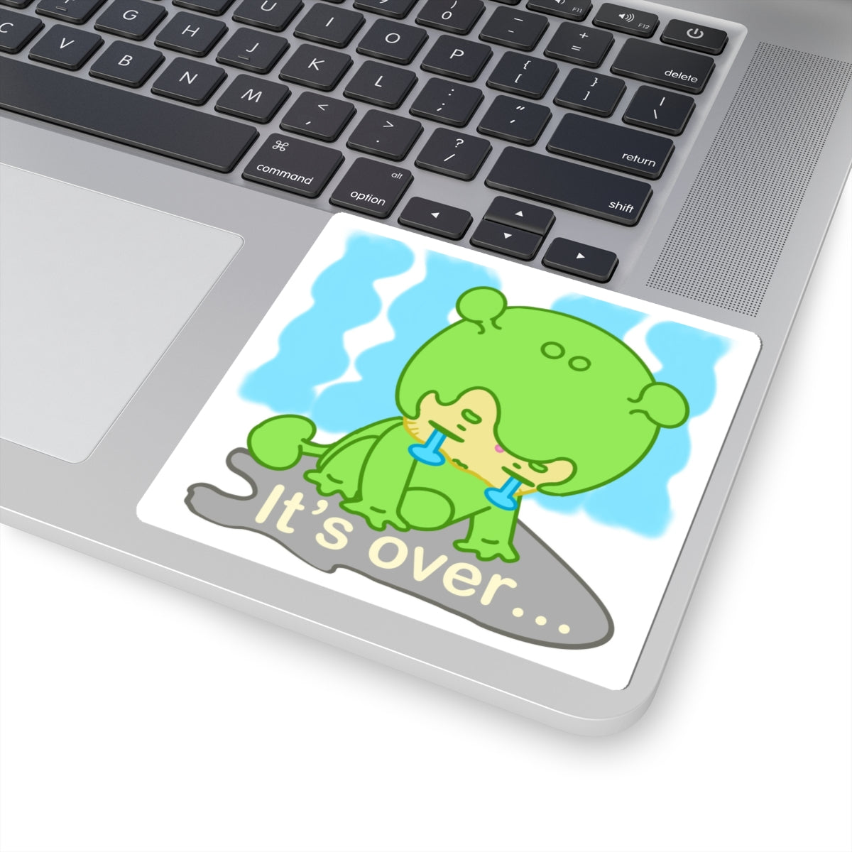 Despondent Alien Sticker – Narak IT'S OVER... | Kawaii Space Vinyl Decal
